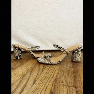 Vintage Express Snakeskin Chunck Heels, Women’s 8.5, Two Straps